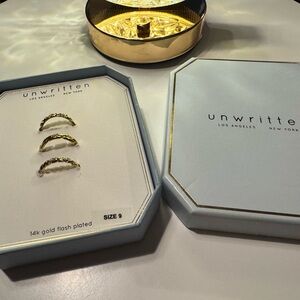 Set of 3 Size 9 Gold Flash Plated Rings